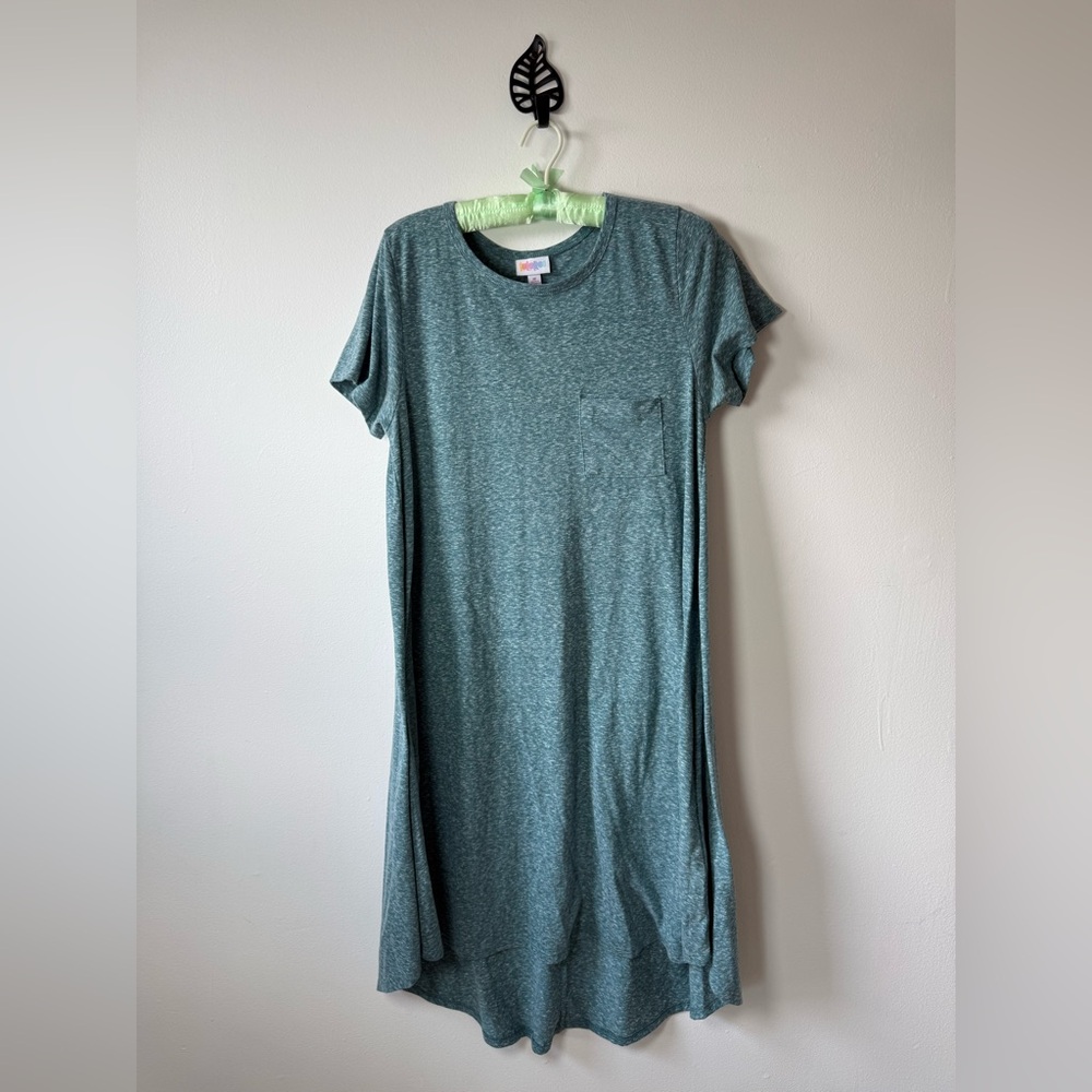 LuLaRoe Heathered Teal T-Shirt Dress‎ medium